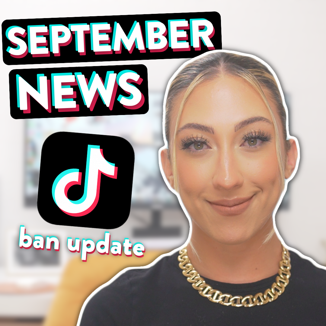 Millie smiling next to the TikTok logo and the words "September News" and "ban update"
