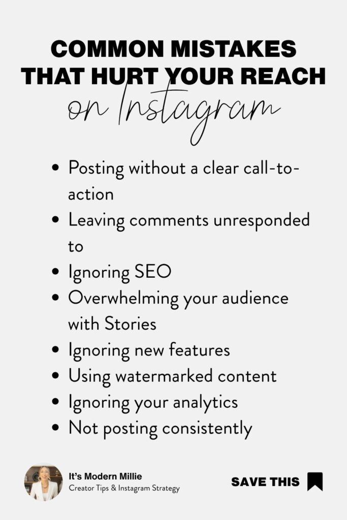 A graphic that outlines a good pre-posting checklist for improving your reach on Instagram.