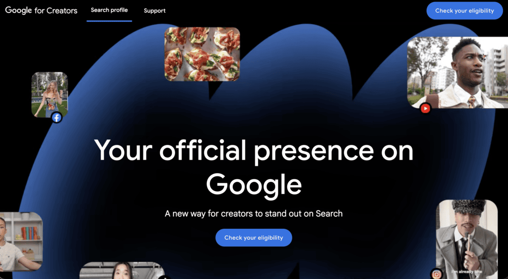 A screenshot that reads "Your Official Presence on Google" from Google Search Profiles